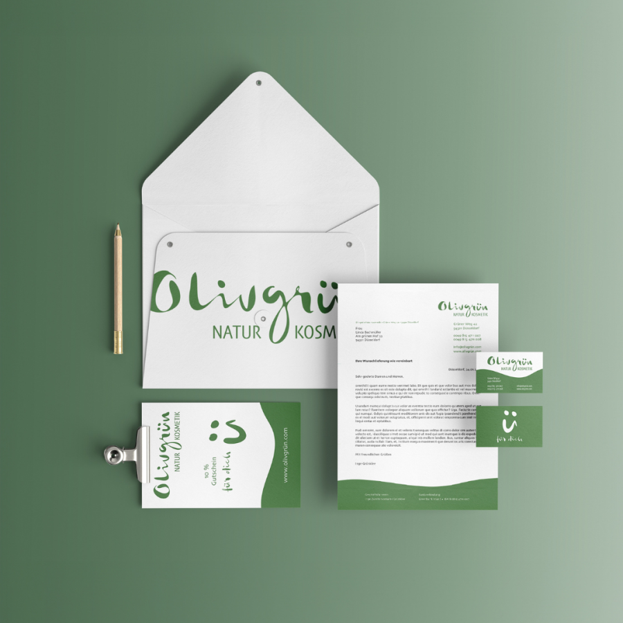 Olivgrün Naturkosmetik Corporate Design von VAJUS Mediendesign 9